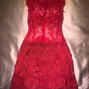 Red High Quality Embroidery Dress